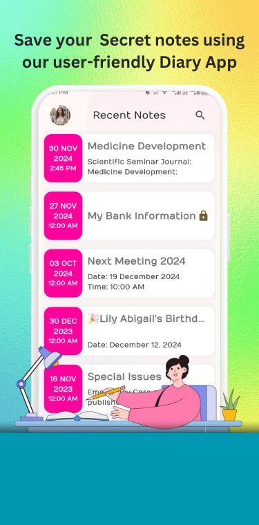 gxDiary Journal App - Daily Notes, PIN Security and Personal Privacy